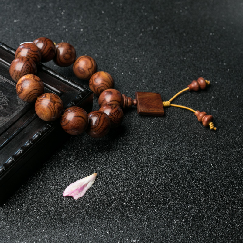 海南鬼眼黄花梨手串-红掌柜