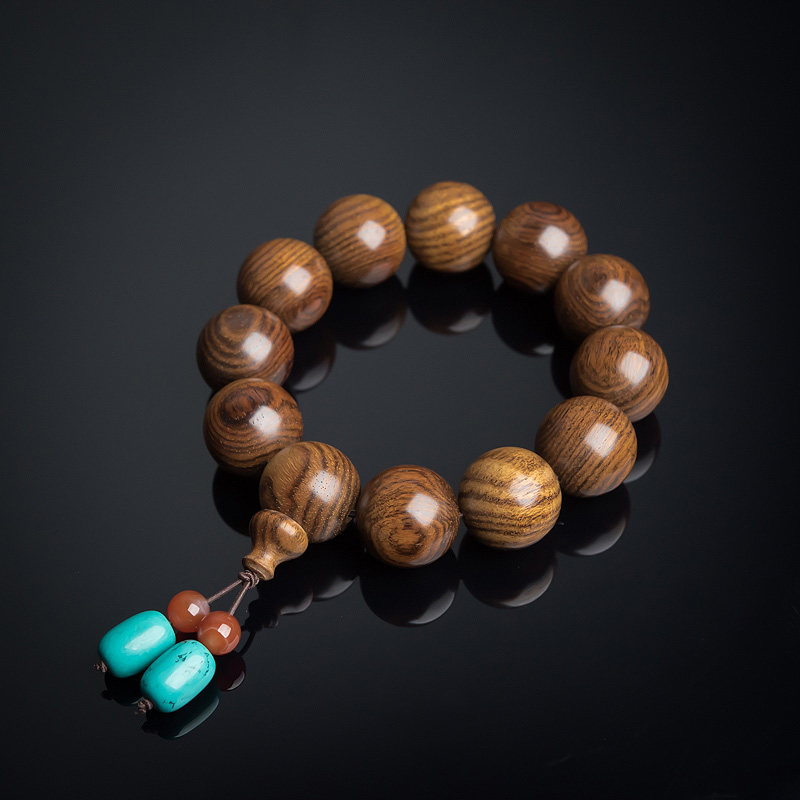 19.5mm越南虎皮纹黄花梨单圈手串-红掌柜