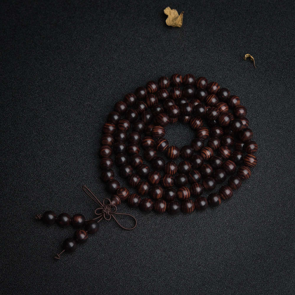 天然黄花梨108佛珠-红掌柜