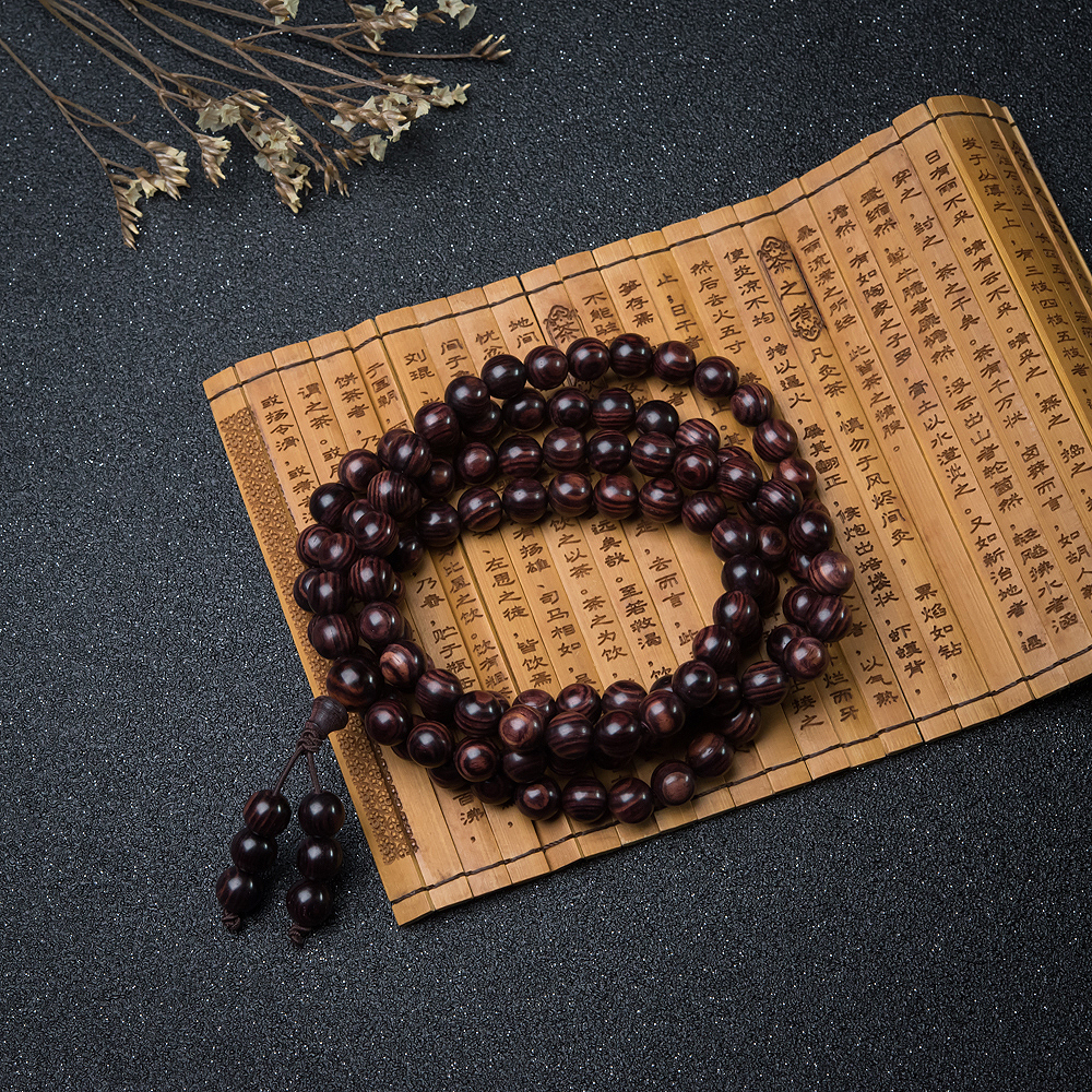 8mm海南黄花梨108佛珠-红掌柜