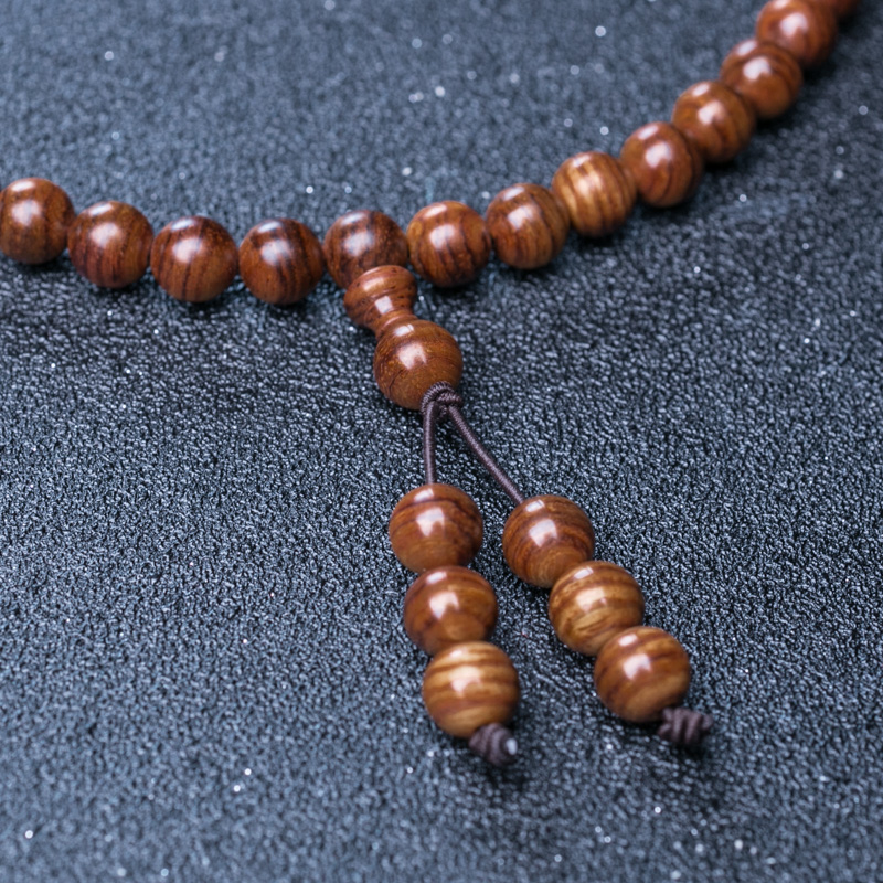 7.5mm海南虎皮纹黄花梨佛珠-红掌柜