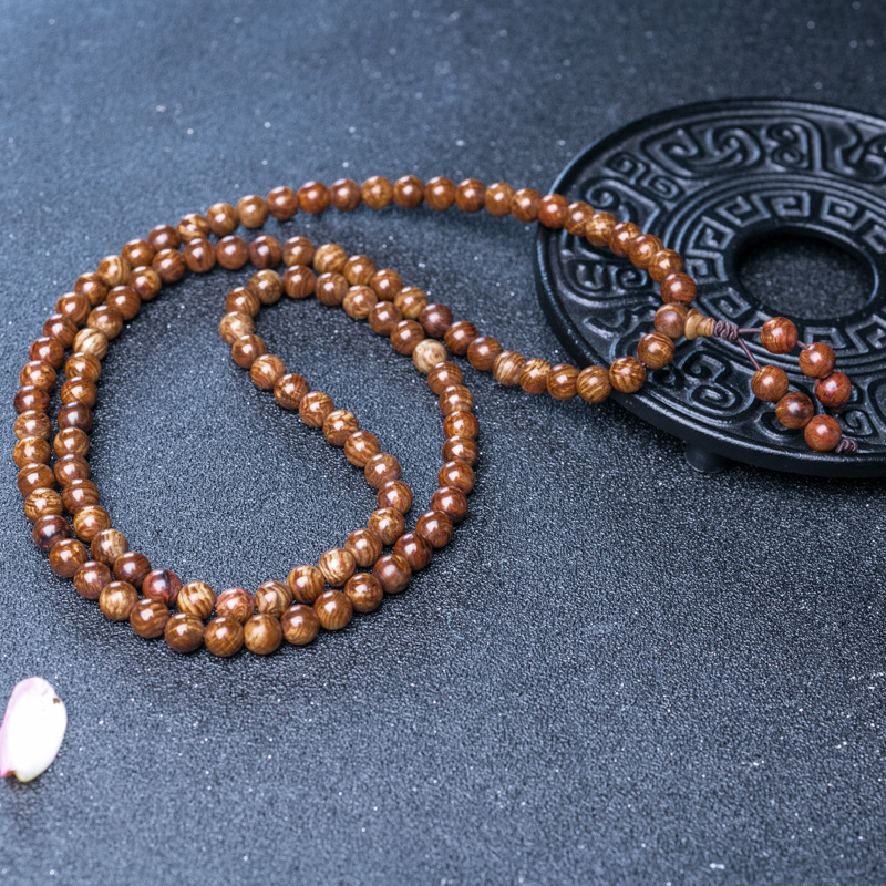 海南黄花梨108佛珠-红掌柜