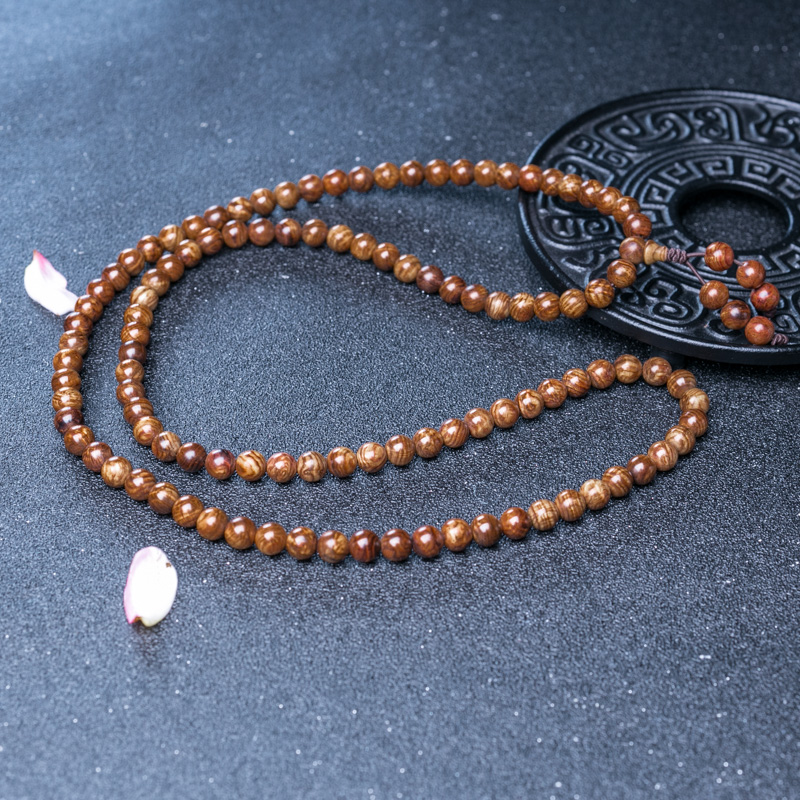 8mm海南天然黄花梨108佛珠-红掌柜