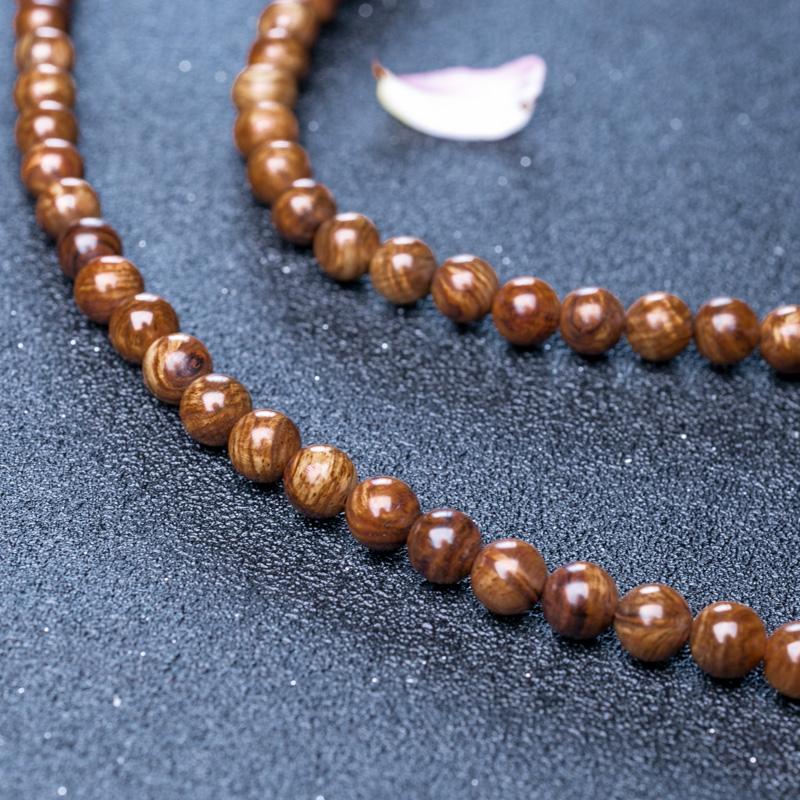 天然8mm海南黄花梨108佛珠-红掌柜