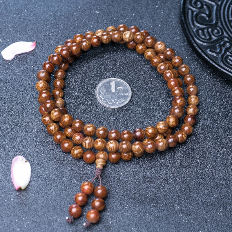 8mm海南黄花梨108佛珠-红掌柜