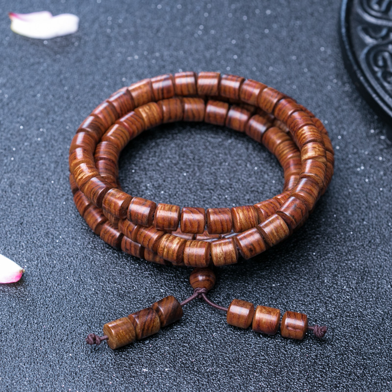 海南黄花梨桶珠108佛珠-红掌柜