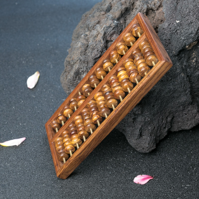 虎皮纹黄花梨算盘-红掌柜