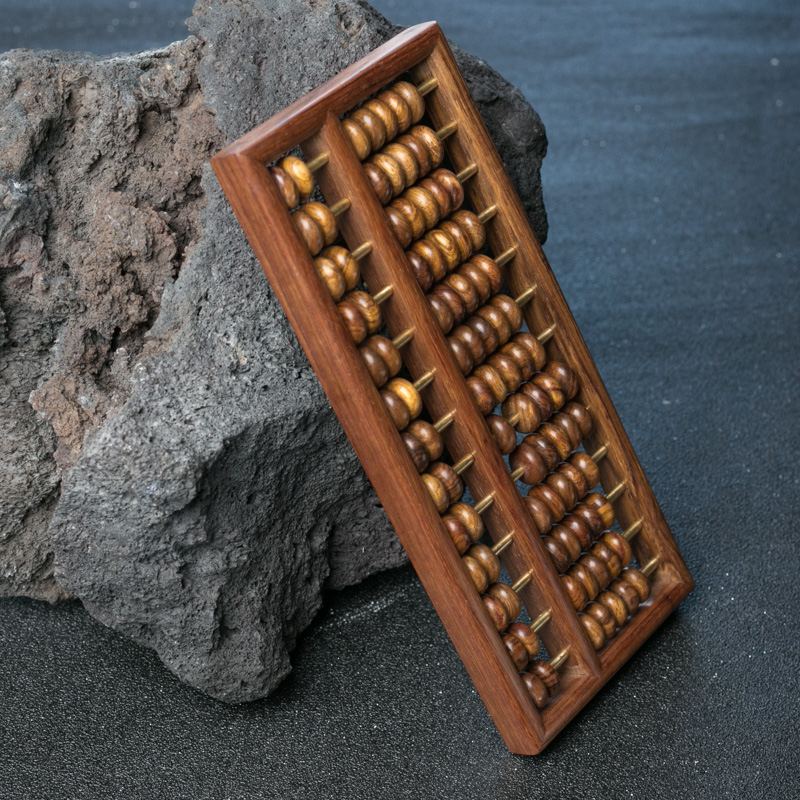 天然虎皮纹黄花梨算盘-红掌柜