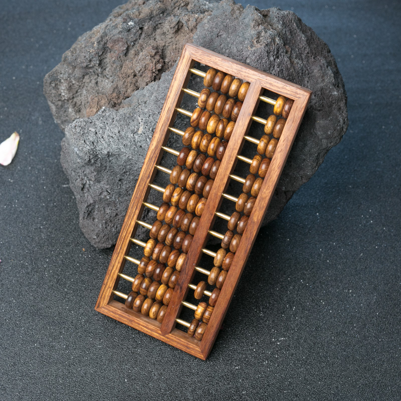 天然海南虎皮纹黄花梨算盘-红掌柜