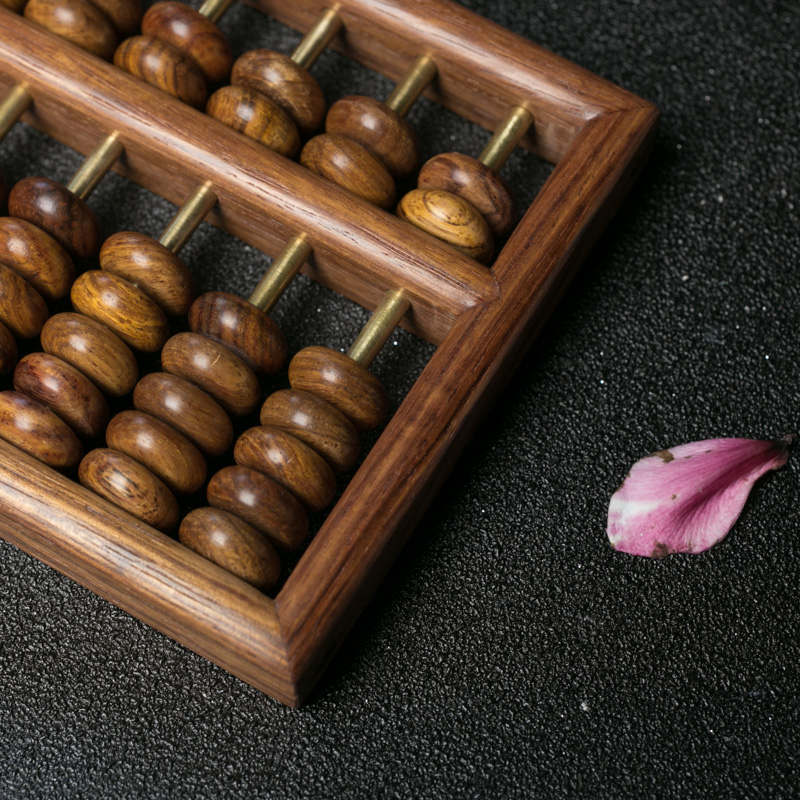 天然虎皮纹黄花梨算盘-红掌柜