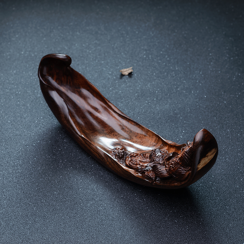 海南天然黄花梨连年有鱼摆件-红掌柜