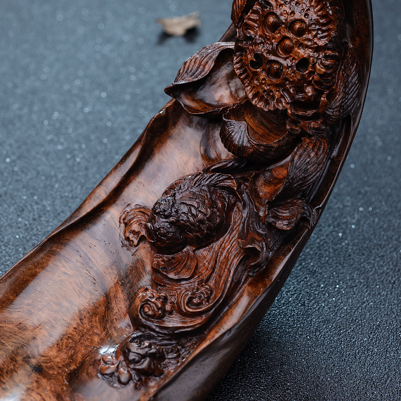 天然海南黄花梨连年有鱼摆件-红掌柜