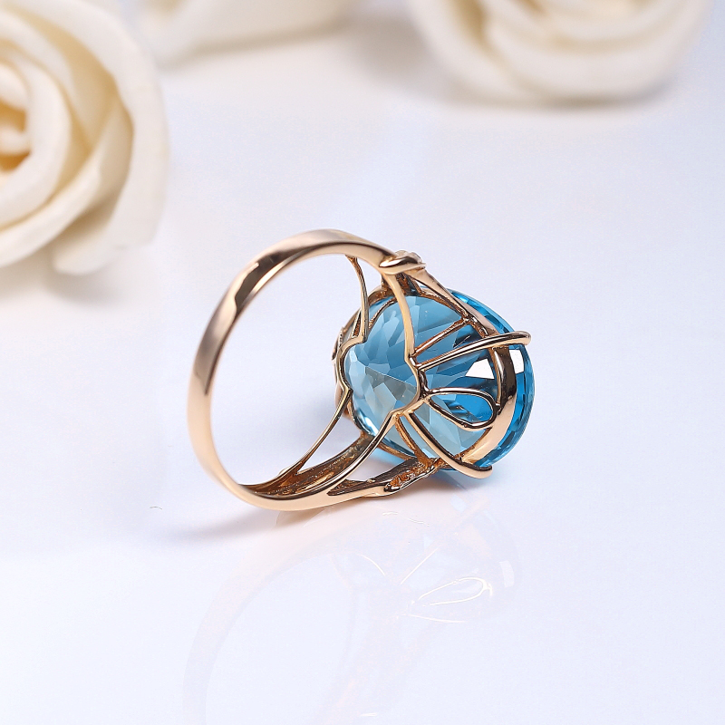 蓝色托帕石戒指 - 红掌柜