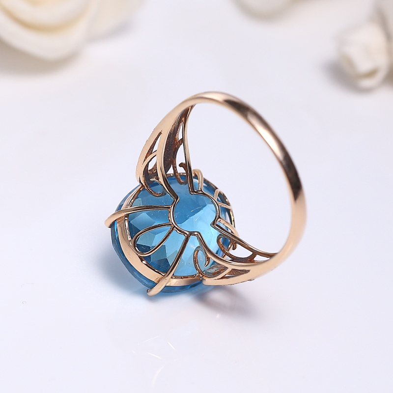 蓝色托帕石戒指 - 红掌柜