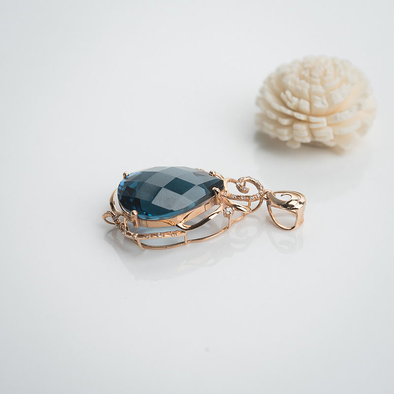 天然托帕石吊坠-红掌柜