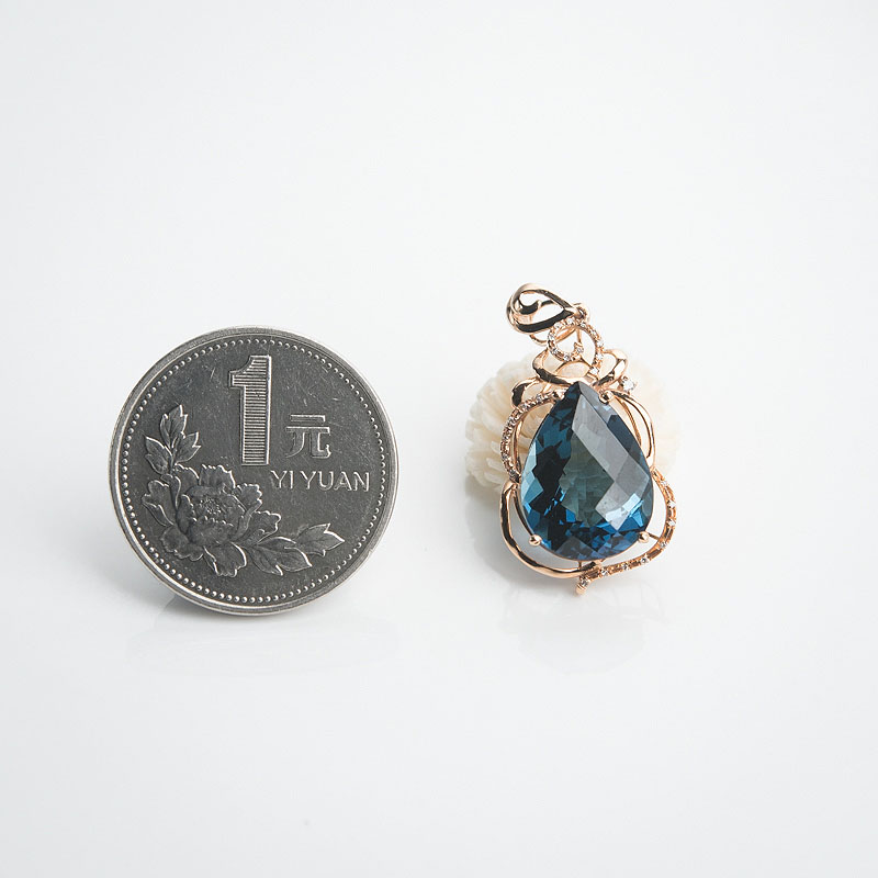 巴西天然托帕石吊坠-红掌柜