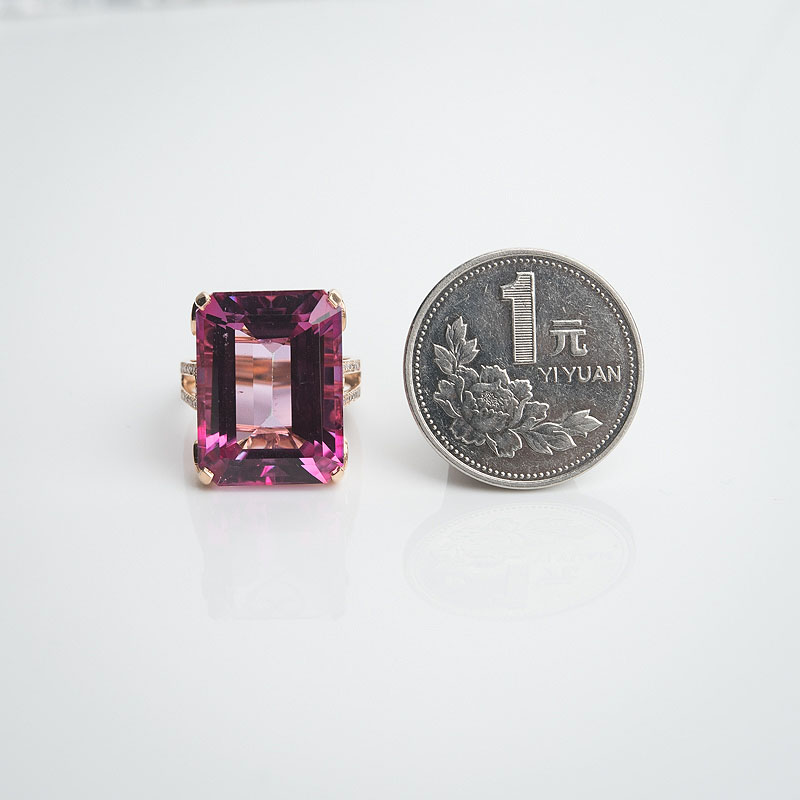 巴西天然托帕石戒指-红掌柜