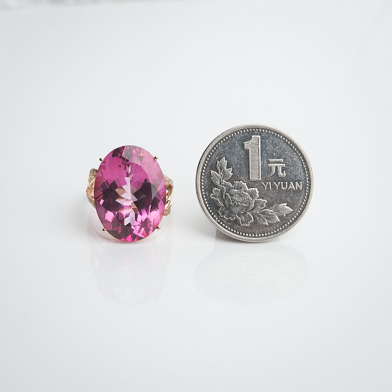 巴西粉色托帕石戒指-红掌柜