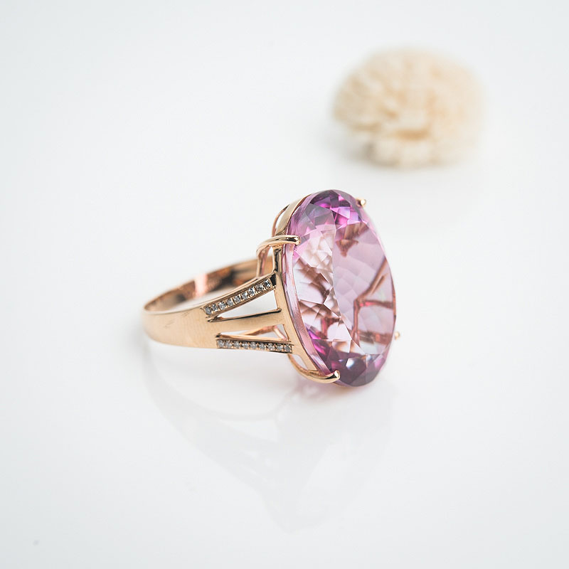 粉色托帕石戒指-红掌柜