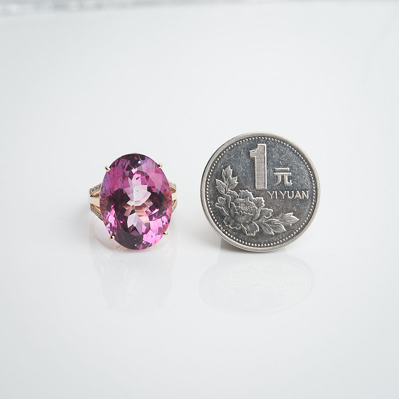 巴西粉色托帕石戒指-红掌柜