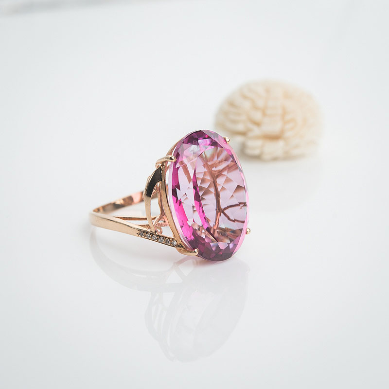 粉色托帕石戒指-红掌柜