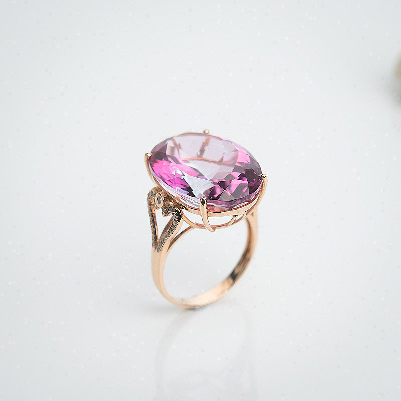 巴西粉色托帕石戒指-红掌柜