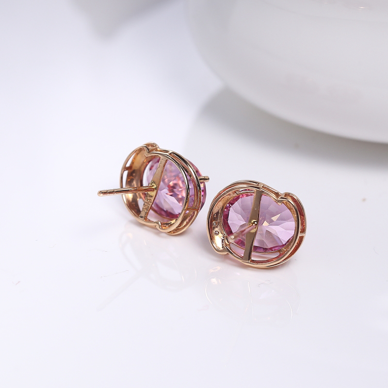 天然托帕石耳钉-红掌柜