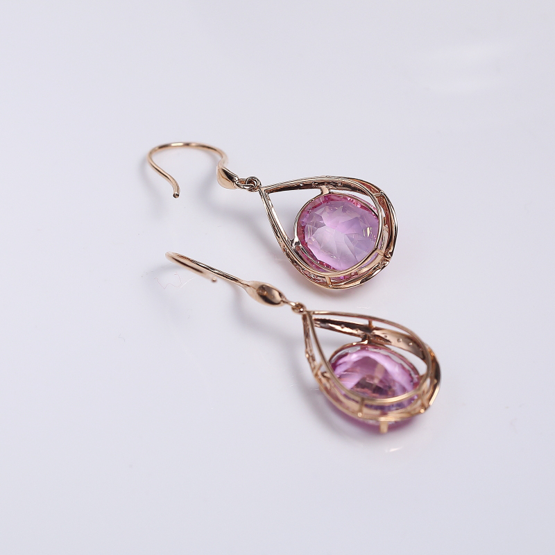 天然托帕石耳环-红掌柜