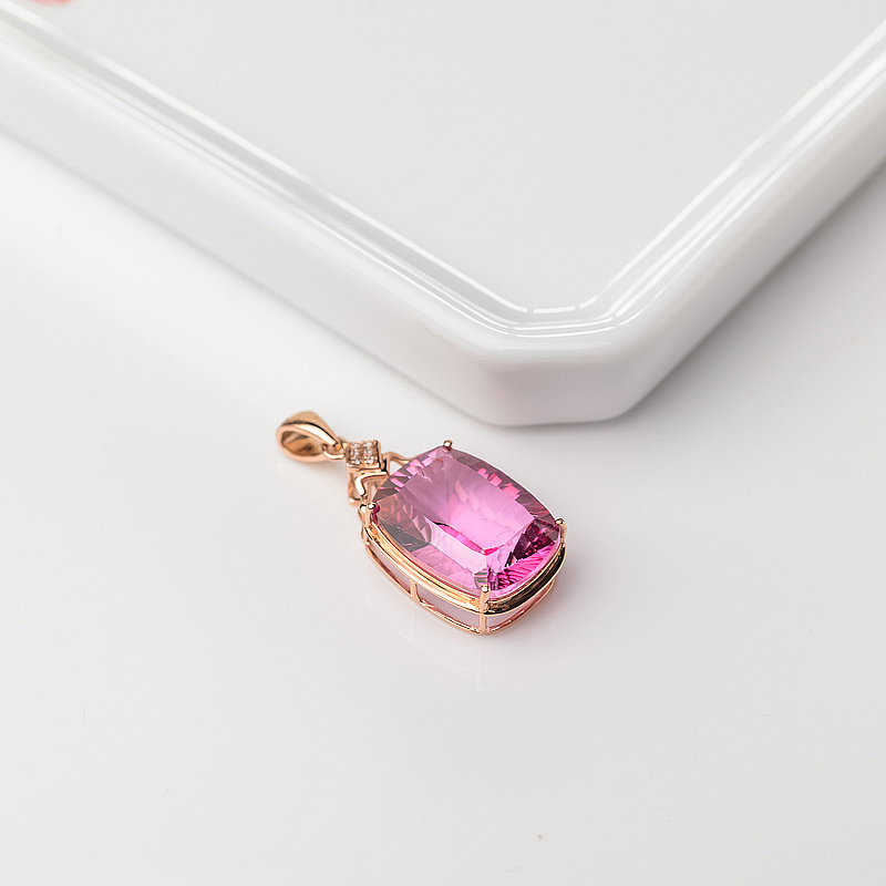 天然粉色托帕石吊坠-红掌柜