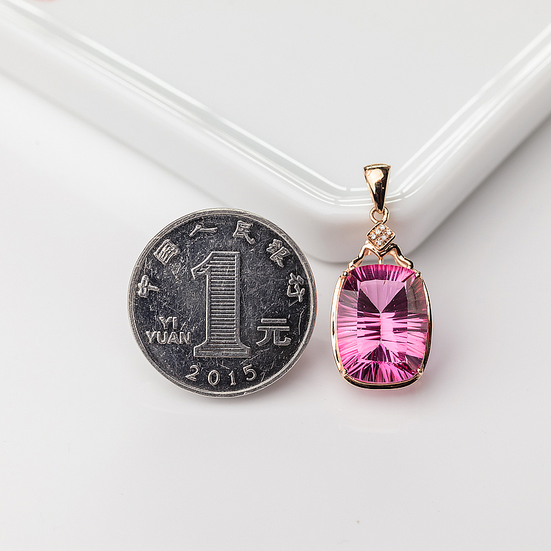 粉色托帕石吊坠-红掌柜