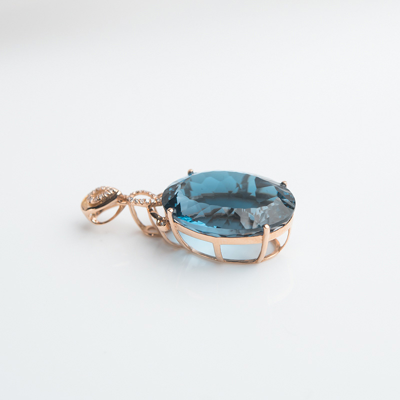 蓝托帕石吊坠-红掌柜