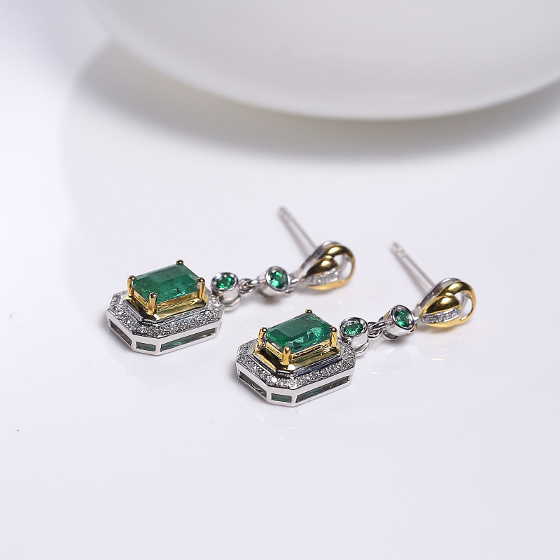 天然母绿耳坠-红掌柜