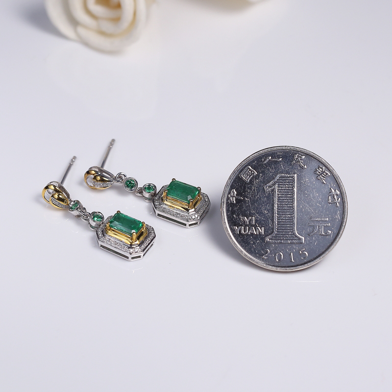 哥伦比亚祖母绿耳坠-红掌柜