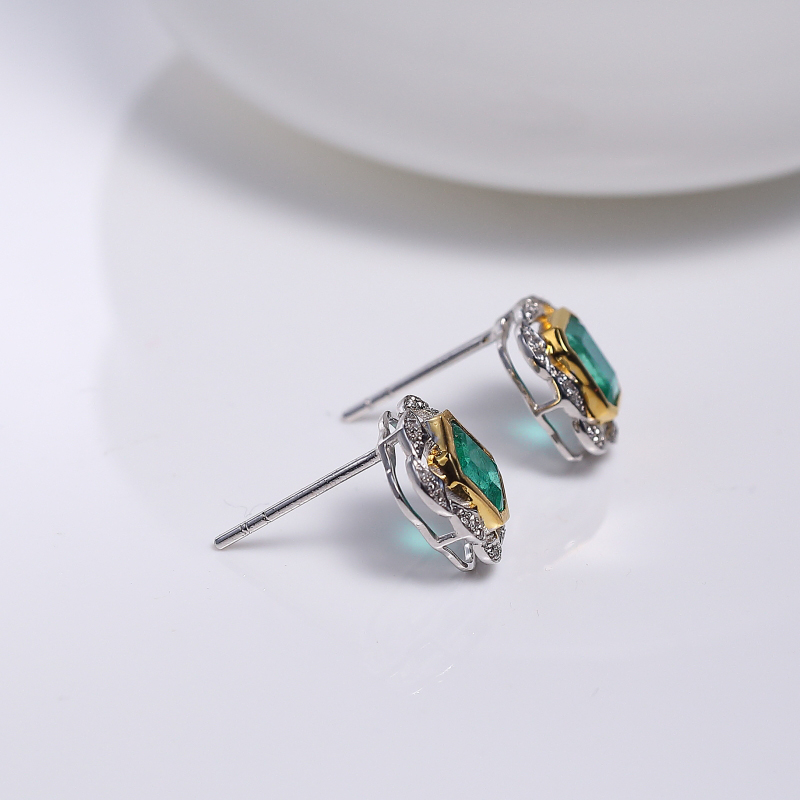 天然祖母绿耳钉-红掌柜