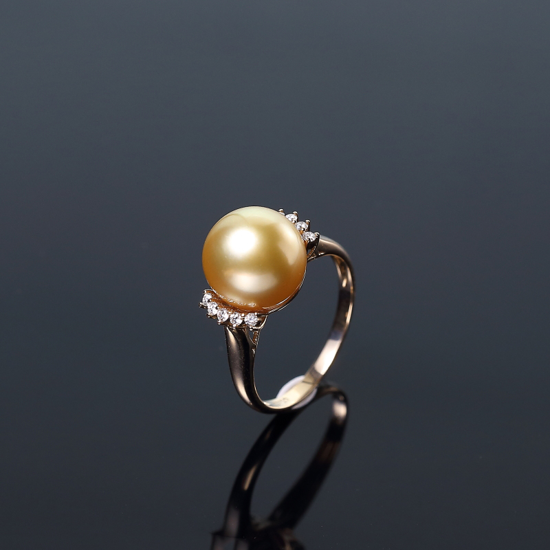 天然金色珍珠戒指-红掌柜