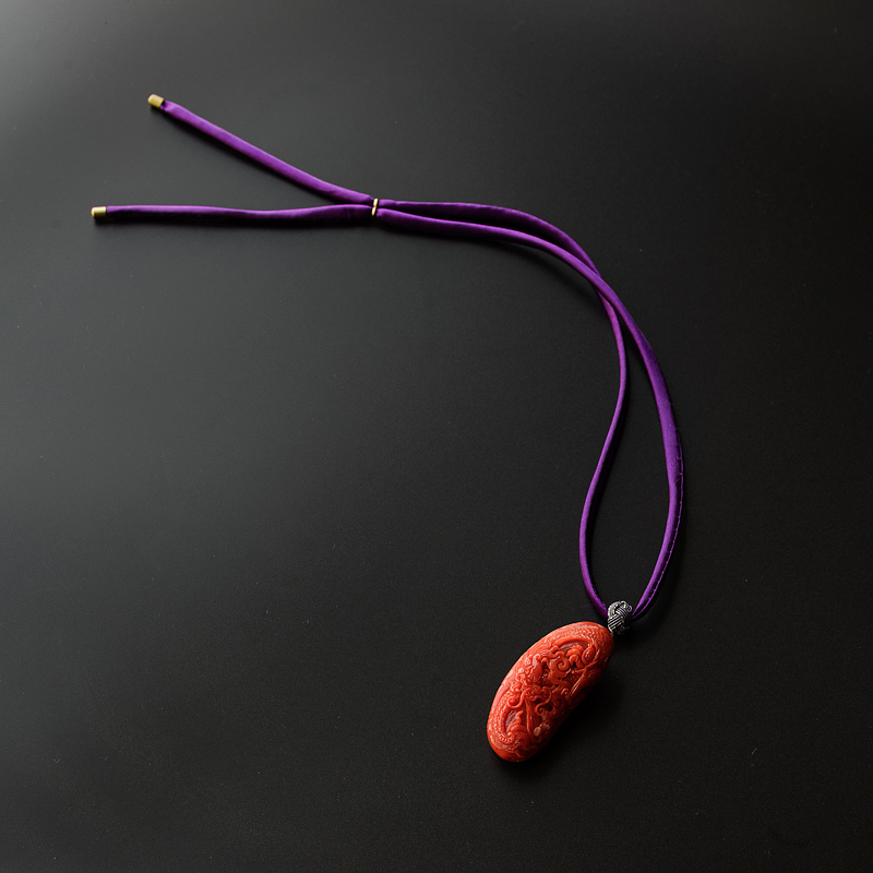 丝带紫色编结项链绳-红掌柜
