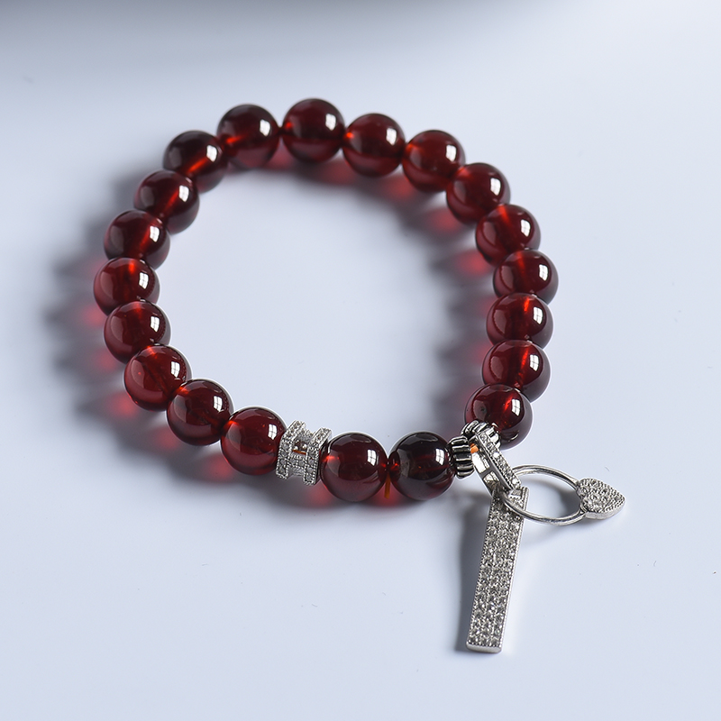 巴西天然橙红石榴石手串 - 红掌柜