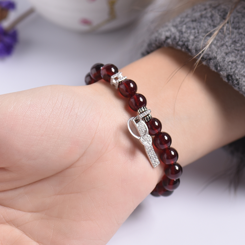 巴西橙红石榴石手串 - 红掌柜