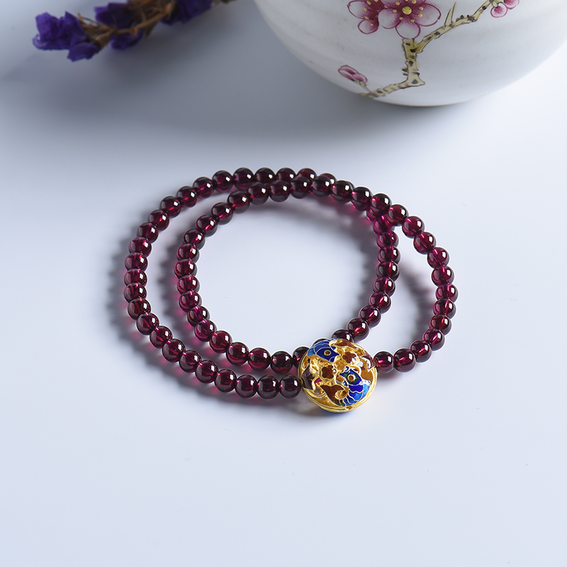 巴西天然紫牙乌石榴石手串 - 红掌柜