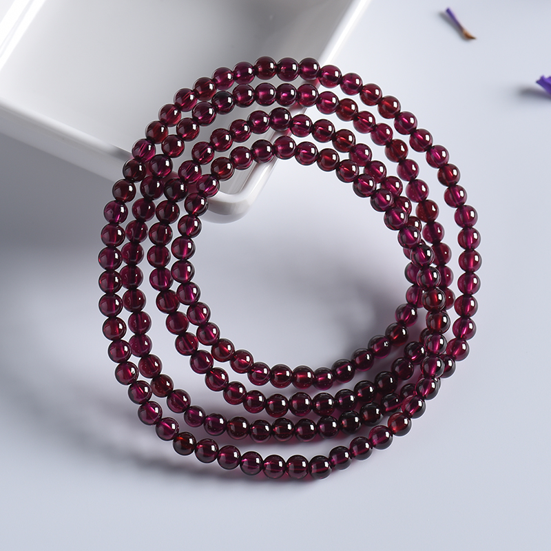 巴西天然紫牙乌石榴石手串 - 红掌柜