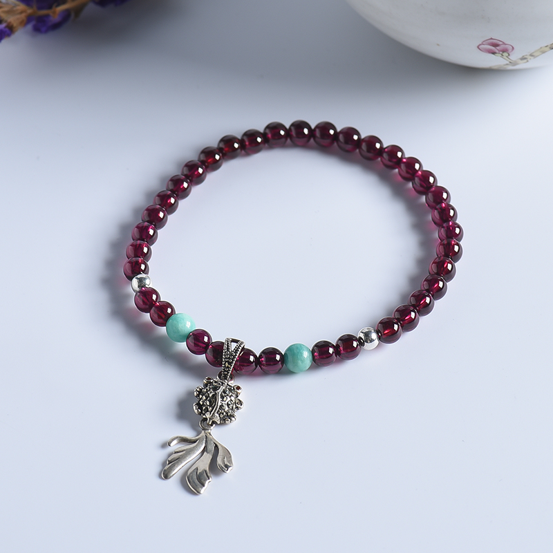 巴西天然紫牙乌石榴石手串 - 红掌柜