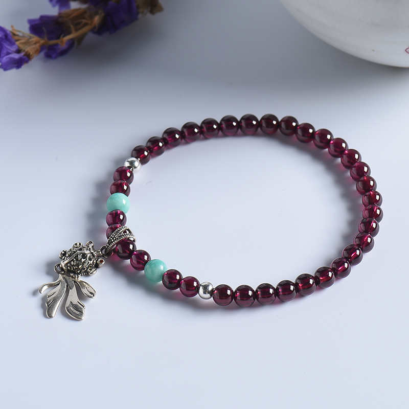 天然紫牙乌石榴石手串 - 红掌柜