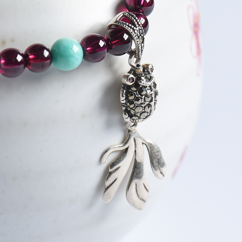 巴西天然石榴石手串 - 红掌柜