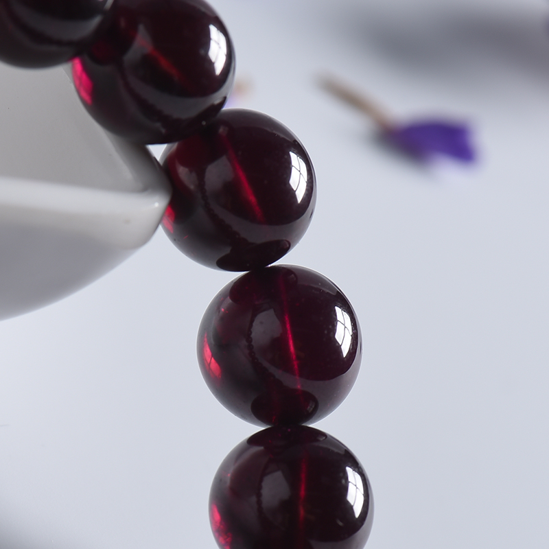 巴西天然石榴石手串 - 红掌柜