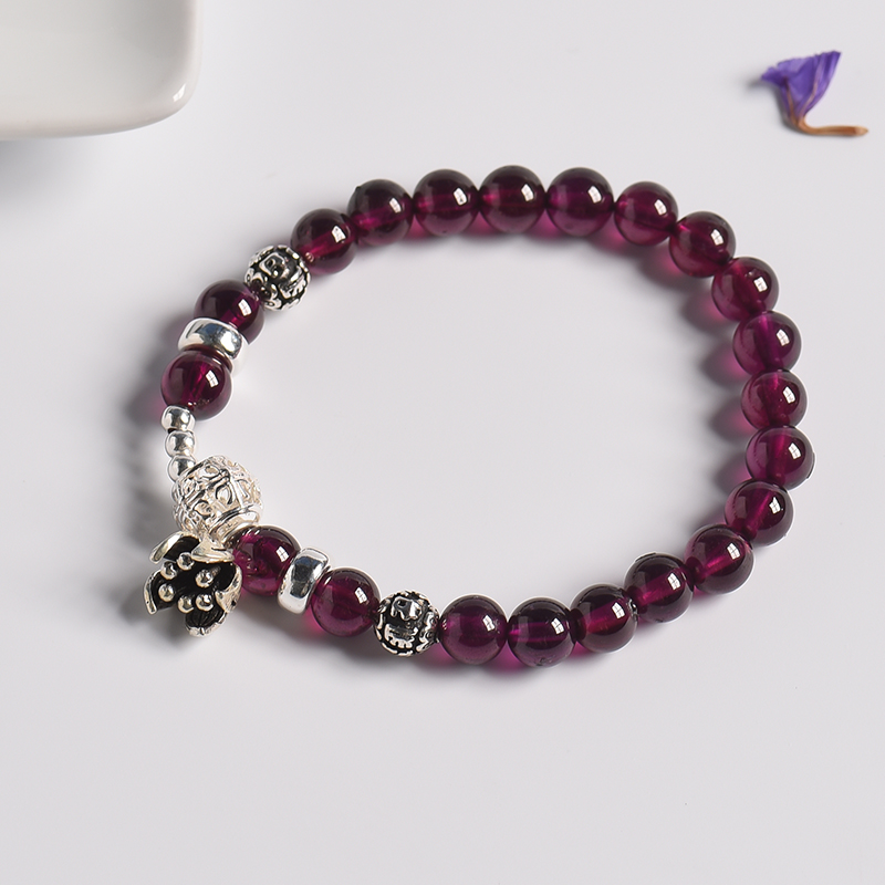 6.3mm紫色石榴石手串-红掌柜