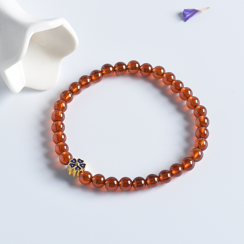 橙色石榴石单圈手串 - 红掌柜