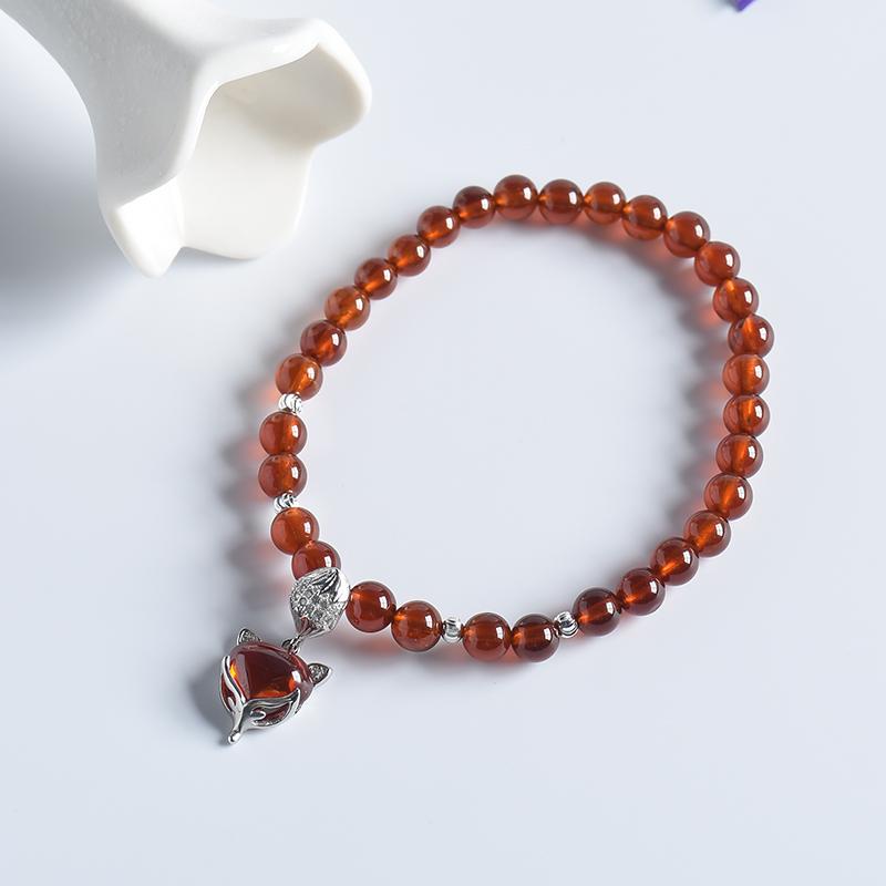 橙色石榴石单圈手串 - 红掌柜