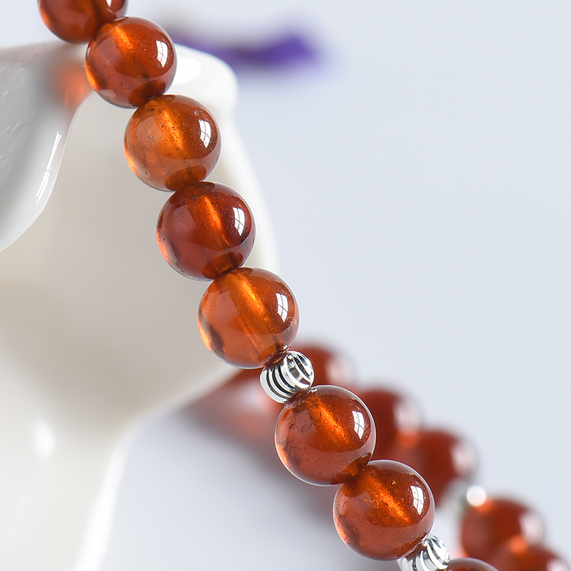 巴西橙色石榴石单圈手串 - 红掌柜
