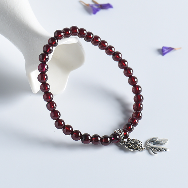 5.5mm酒红石榴石单圈手串 - 红掌柜