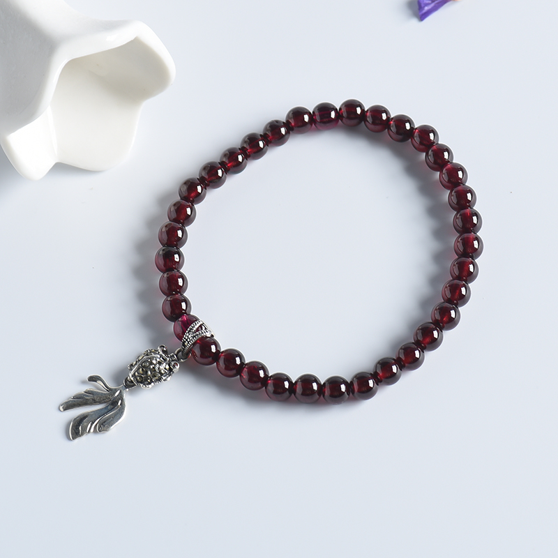 酒红石榴石单圈手串 - 红掌柜